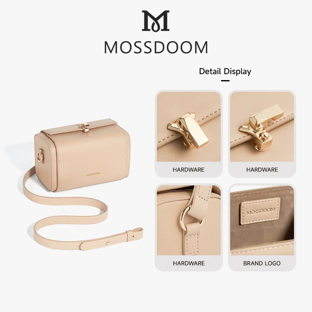 MOSSDOOM Bexley Crossbody Bag, Stylish Minimalist Box Purse for Women
