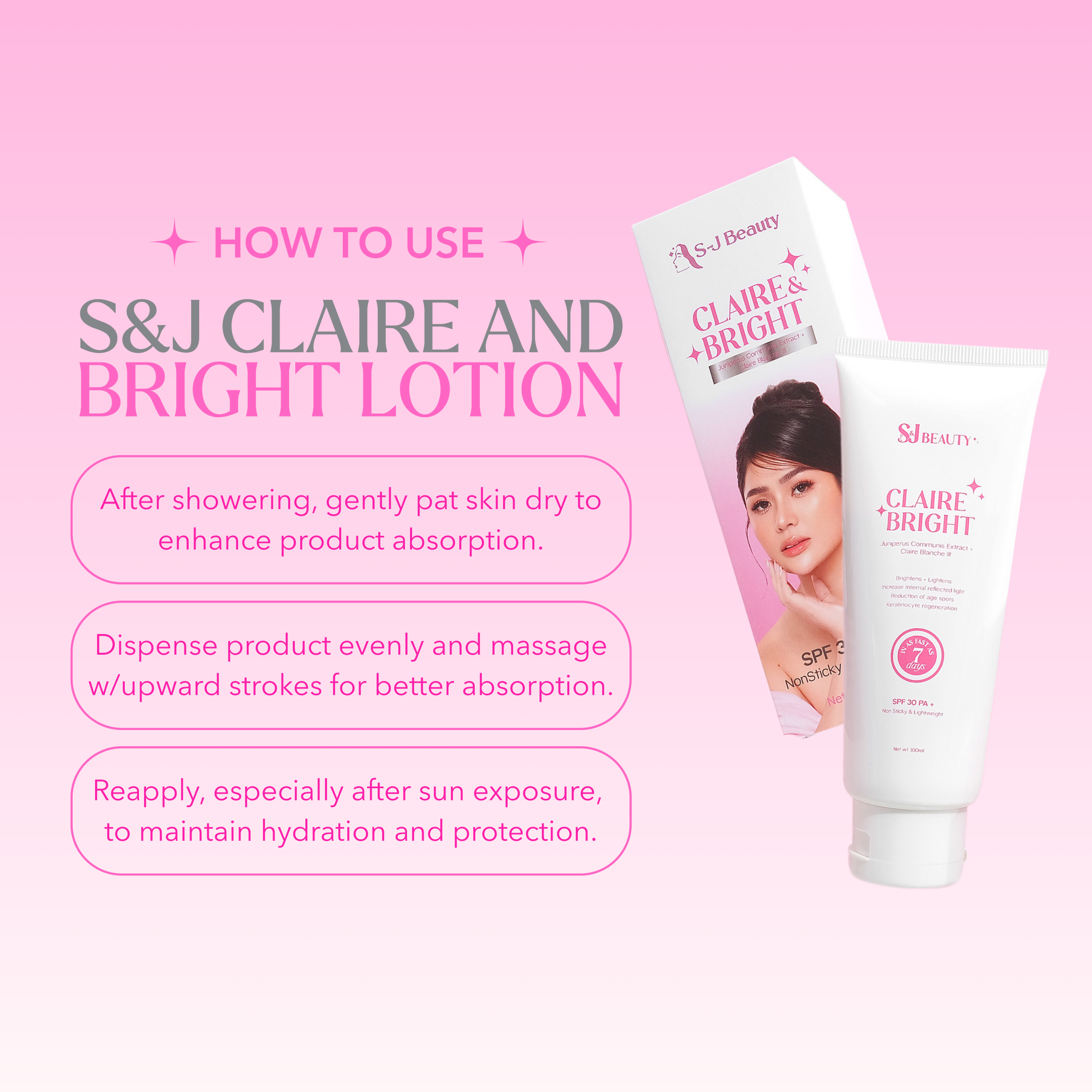 S&J Beauty Claire & Bright Lotion