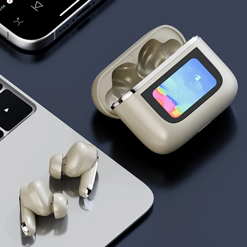 V8 Touch Screen Wireless Earbuds, Wireless Bluetooth ANC Headphones