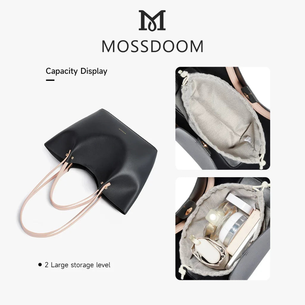 MOSSDOOM Perla Bag – Elegant Women’s Bucket Tote & Shoulder Handbag