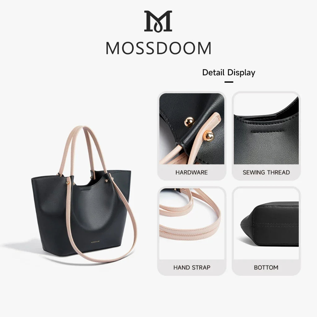 MOSSDOOM Perla Bag – Elegant Women’s Bucket Tote & Shoulder Handbag